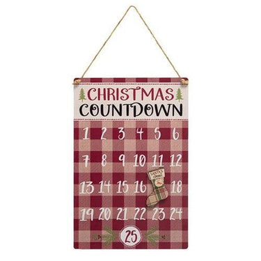 Buffalo Check Metal Christmas Countdown Calendar - The Fox Decor